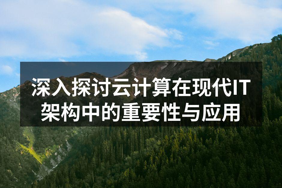 深入探讨云计算在现代IT架构中的重要性与应用