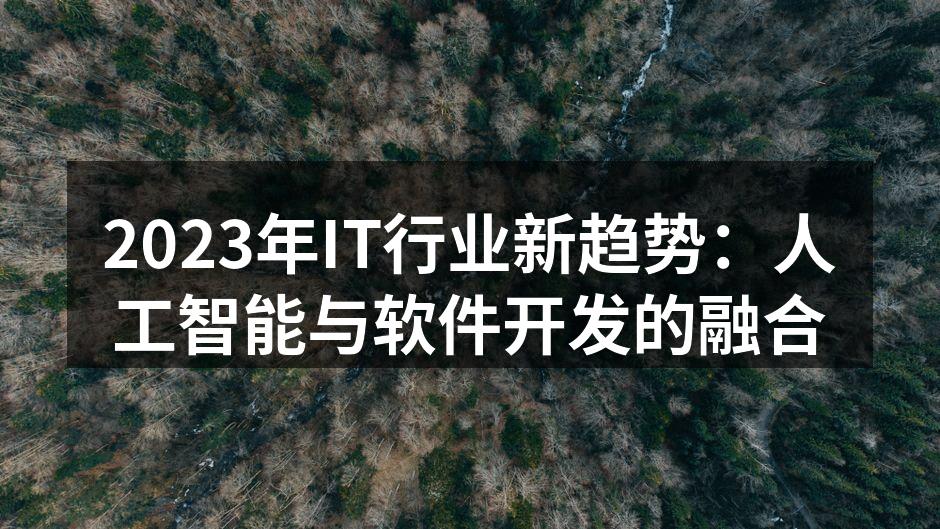 2023年IT行业新趋势:人工智能与软件