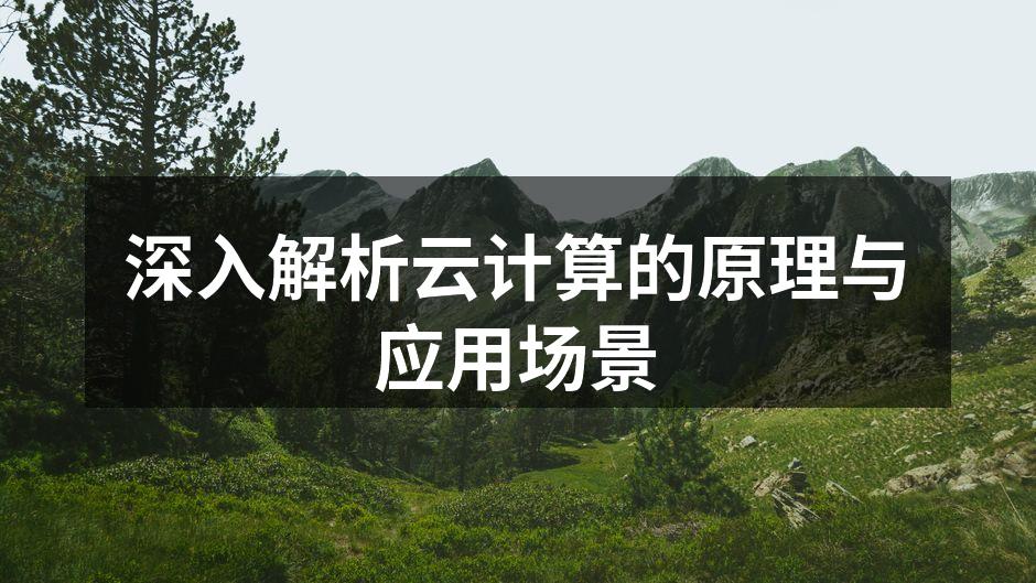 深入解析云计算的原理与应用场景